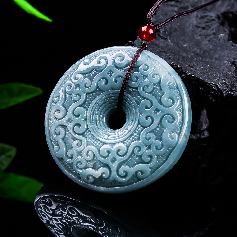 Women Accessories To Gift - Kalung Liontin Bunga Giok Burma Alami