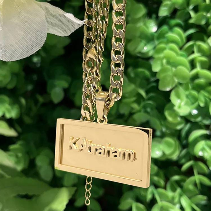 Layered Necklace Set - Kalung nama kustom Hip Hop untuk