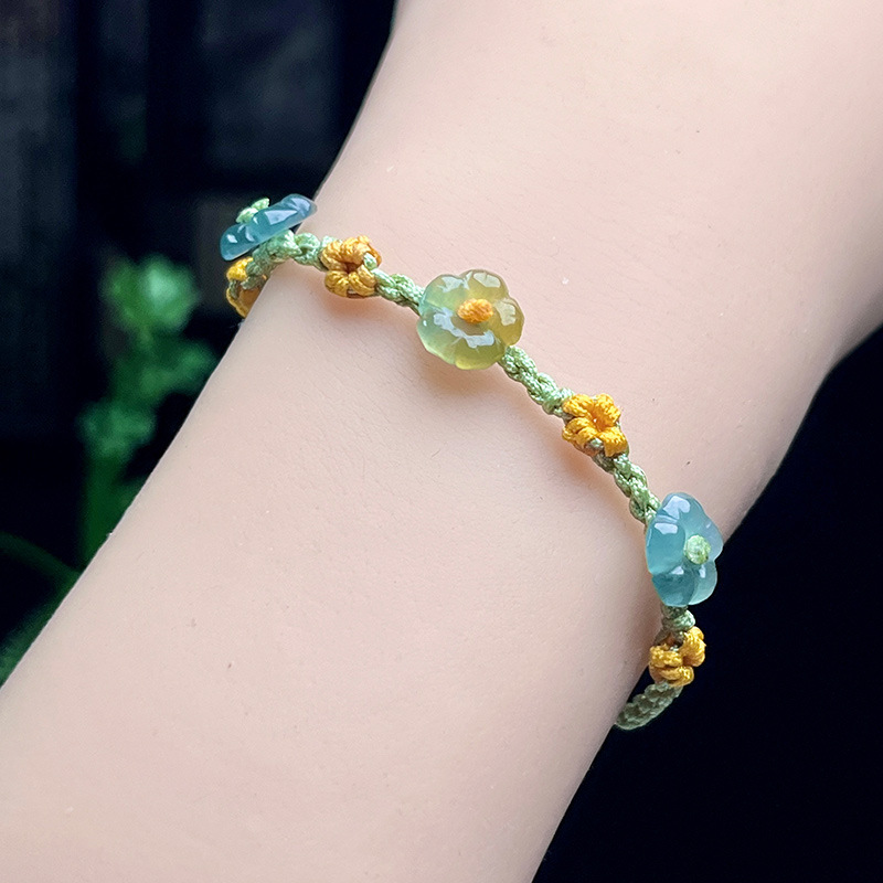 Women Accessories To Gift - Gelang Bunga Giok Myanmar Hadiah Perancang