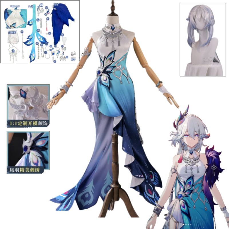 Layered Necklace Set - Kostum Cosplay Honkai Star Rail Yaoguang