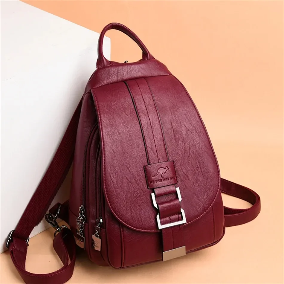 Women Accessories Pouch - Ransel kulit wanita multifungsi ransel Vintage