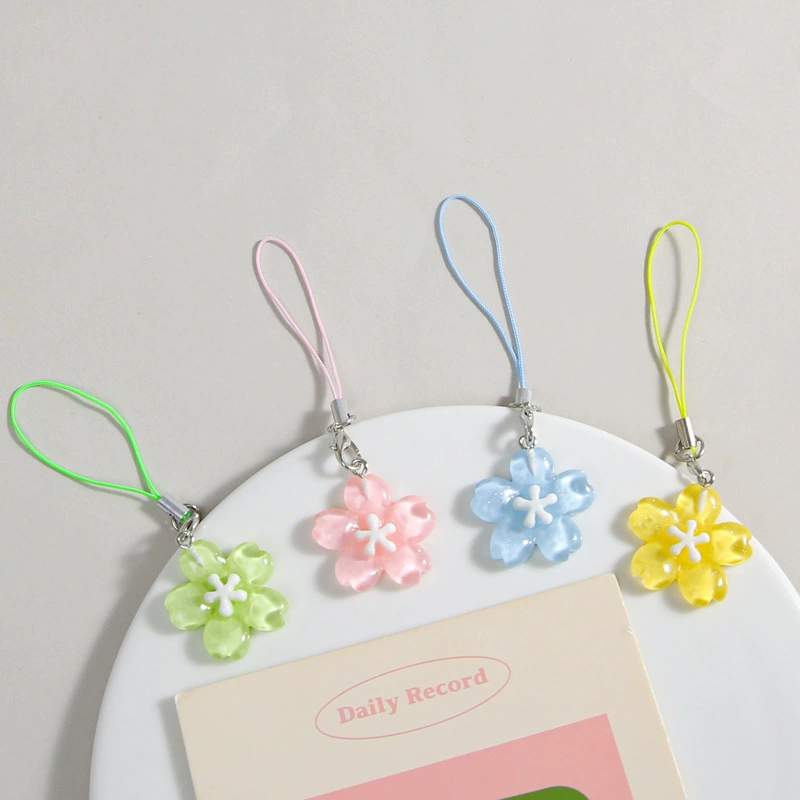 Women Accessories Pack - Rantai Ponsel Bunga Resin Warna-warni untuk