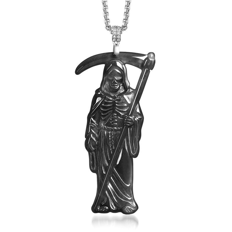 Women Accessories To Gift - Aksesori Kalung Liontin Jadeite Grim Reaper