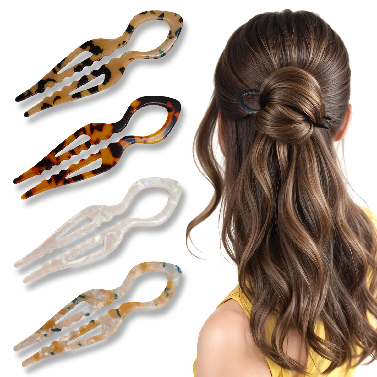 Jepit Rambut Bentuk U Akrilik  - Women Accessories On Sale ulasan dan harga