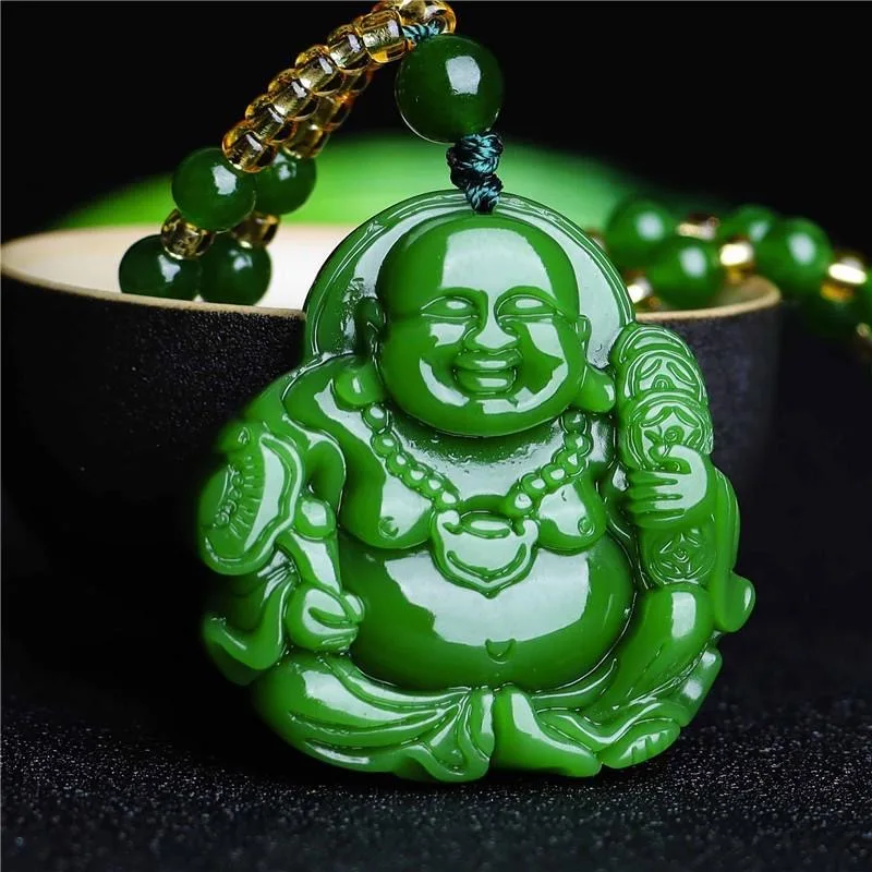 Cina Green Jade Maitreya Buddh - Women Accessories To Gift ulasan dan harga