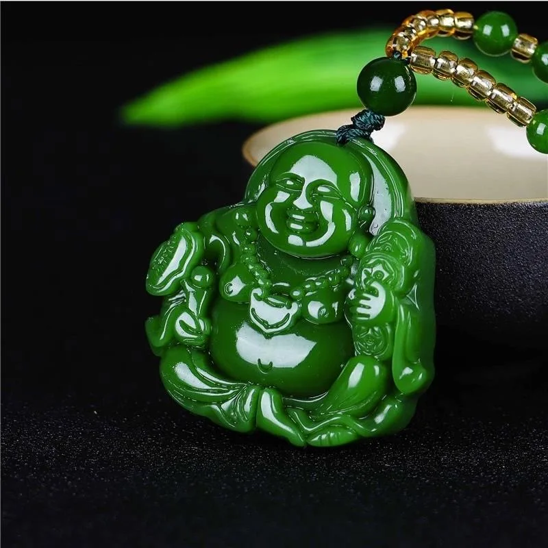 Cina Green Jade Maitreya Buddh - Women Accessories To Gift ulasan dan harga