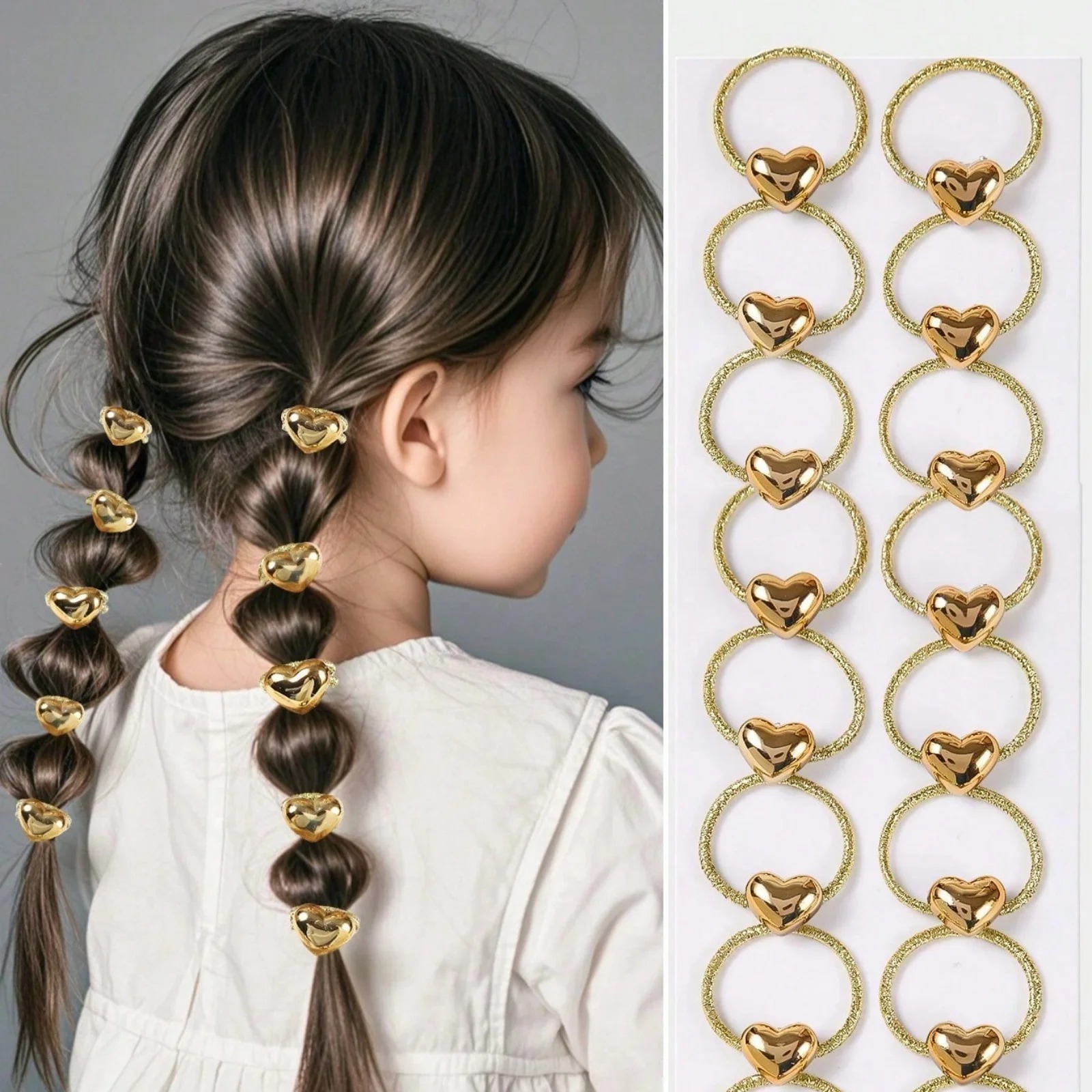 10 Buah Set Cincin Rambut Hati - Wrap Ring Gold ulasan dan harga
