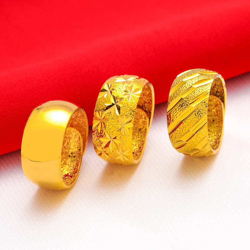Pria lebar 12mm cincin besar p - Wrap Ring Gold ulasan dan harga