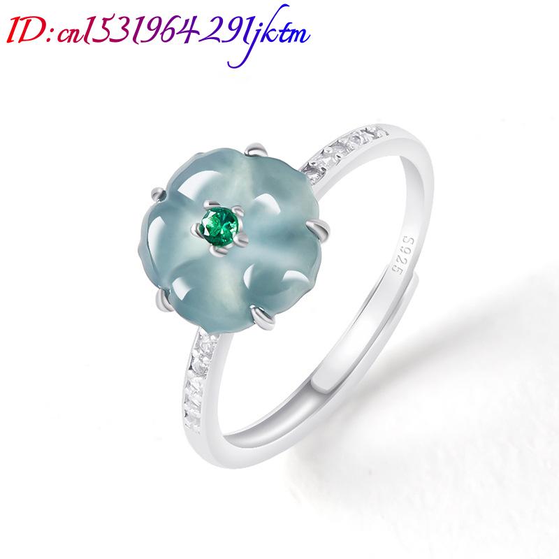 Cincin Bunga Giok Burma Biru 9 - Women Accessories To Gift ulasan dan harga