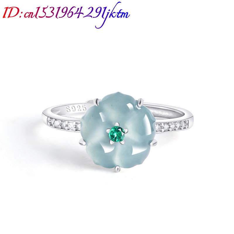Cincin Bunga Giok Burma Biru 9 - Women Accessories To Gift ulasan dan harga