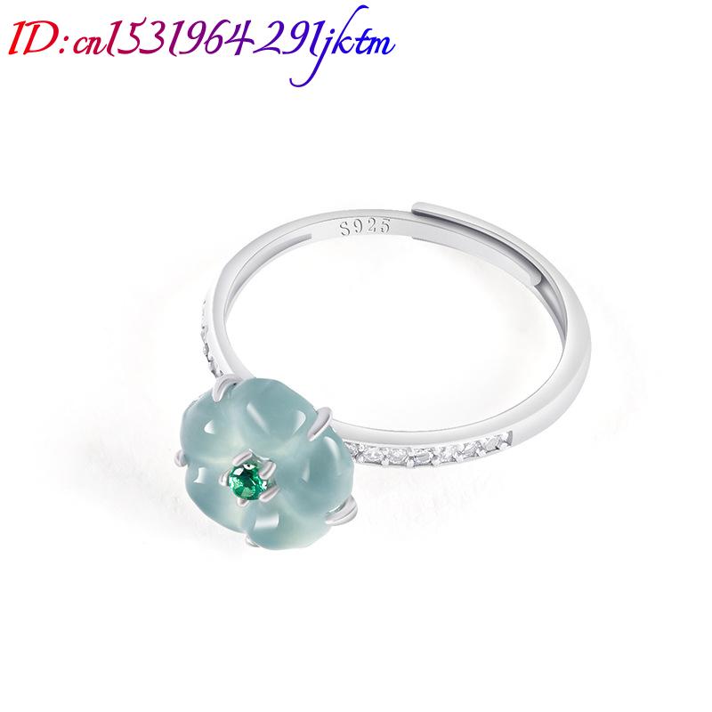 Cincin Bunga Giok Burma Biru 9 - Women Accessories To Gift ulasan dan harga