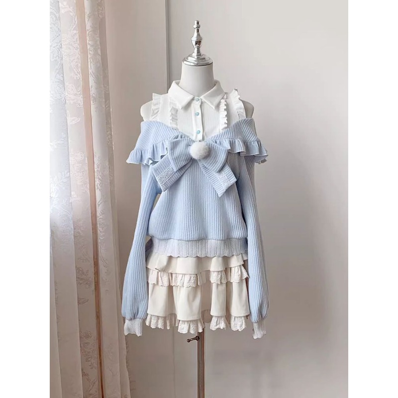 Set 2 Potong Lolita Soft Girl  - Layered Necklace Set ulasan dan harga