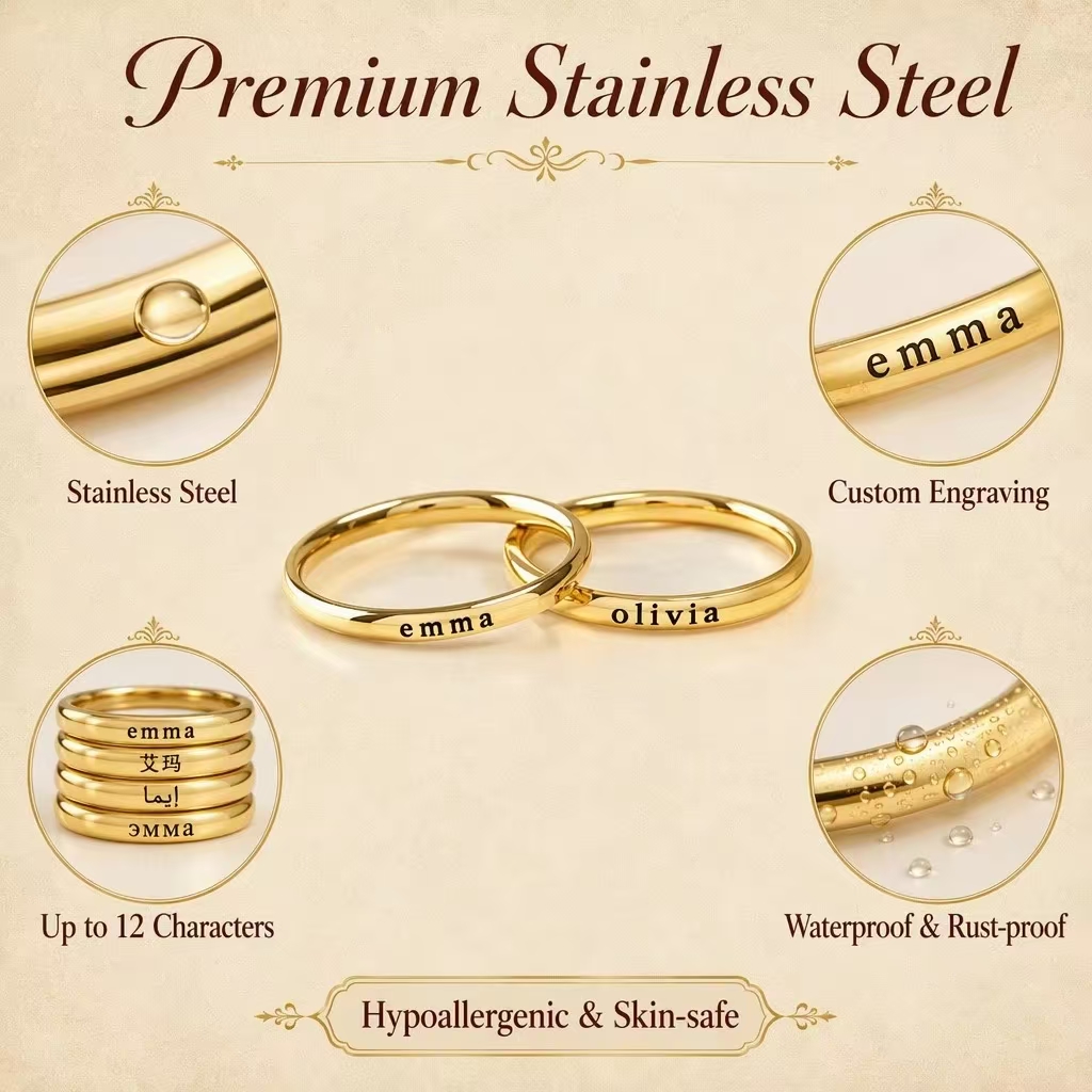 Cincin Nama Terukir yang Diper - Wrap Ring Gold ulasan dan harga