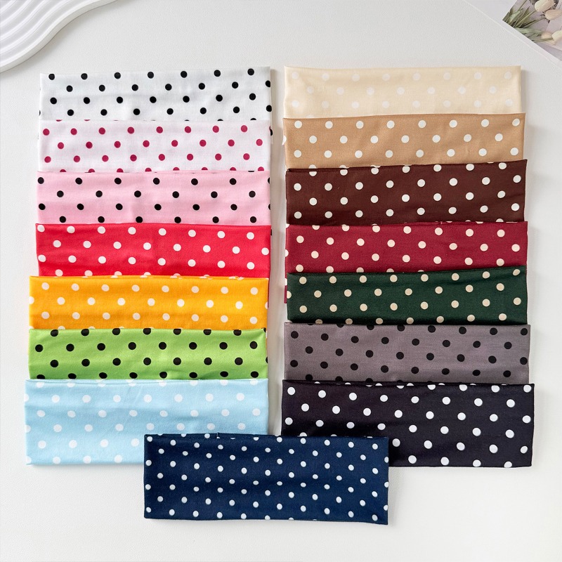 2Pc Headband Elastis Polka Dot - Women'S Yoga Accessories ulasan dan harga
