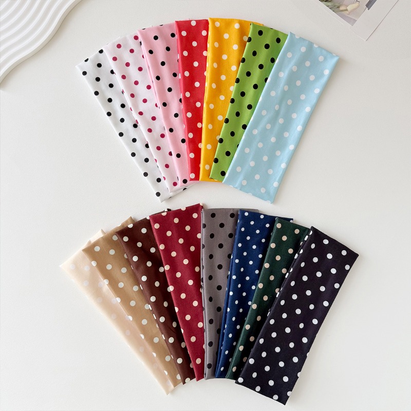 2Pc Headband Elastis Polka Dot - Women'S Yoga Accessories ulasan dan harga