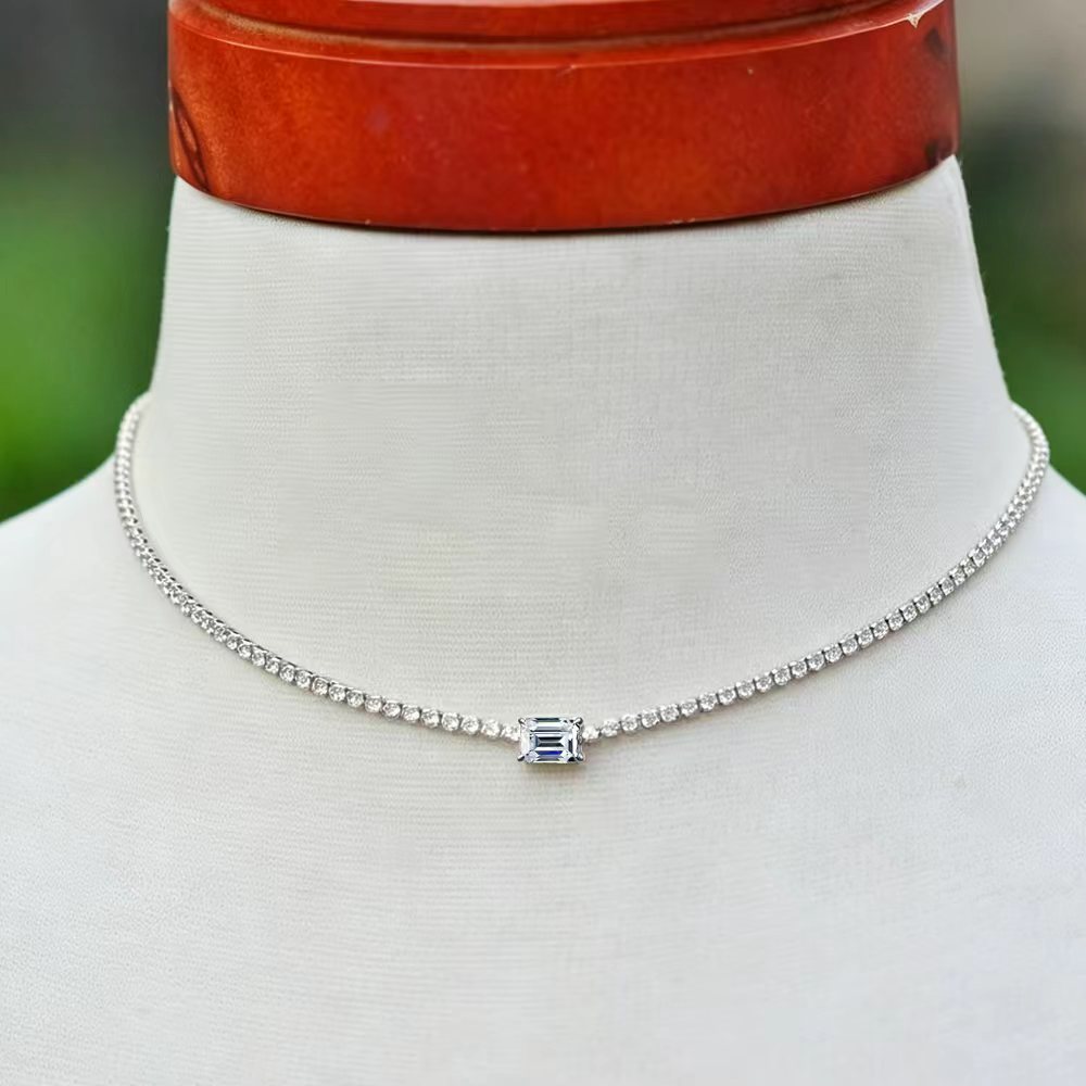 Kalung Tennis Moissanite Penuh - Layered Necklace Set ulasan dan harga