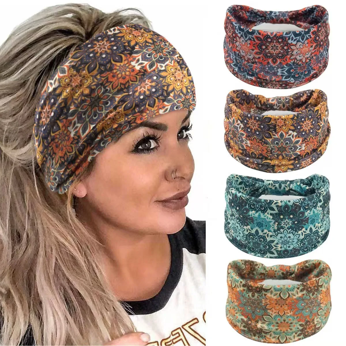 🌸 Ikat Kepala Bunga Boho Manda - Women'S Yoga Accessories ulasan dan harga