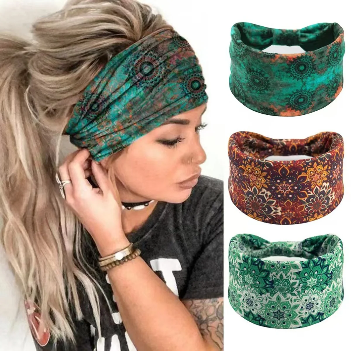 🌸 Ikat Kepala Bunga Boho Manda - Women'S Yoga Accessories ulasan dan harga