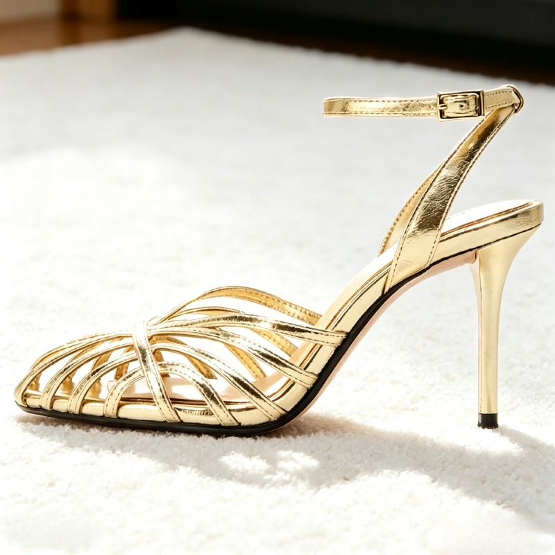 Sandal Hak Tinggi Wanita Model - Wrap Ring Gold ulasan dan harga